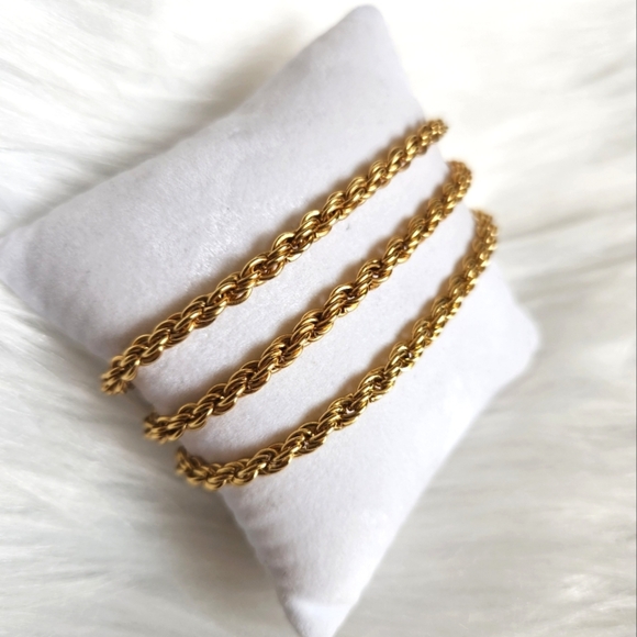 14K Gold Plated Rope Chain 11 inch - Picture 1 of 4